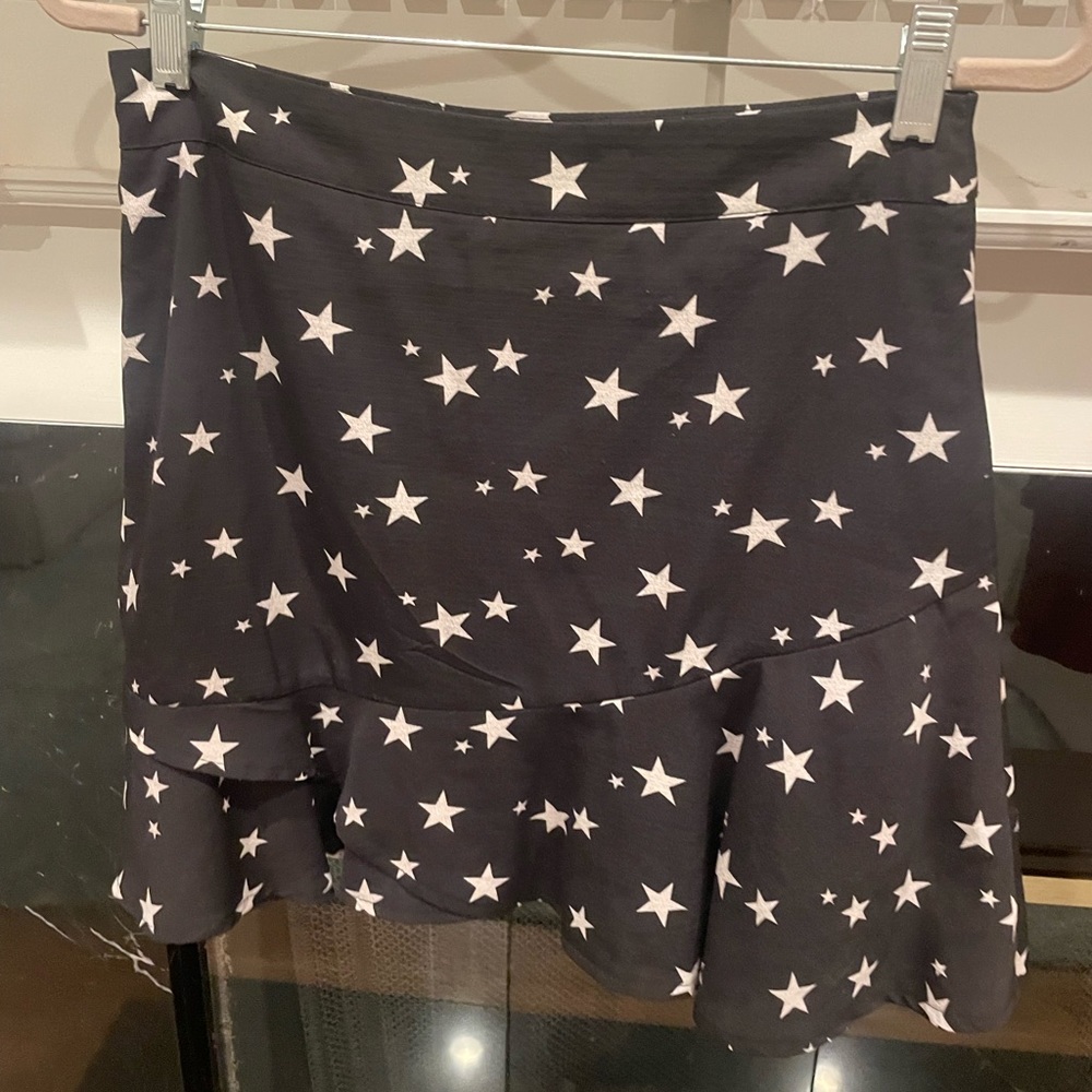 Nasty Gal Black and White Star Ruffle Mini Skirt